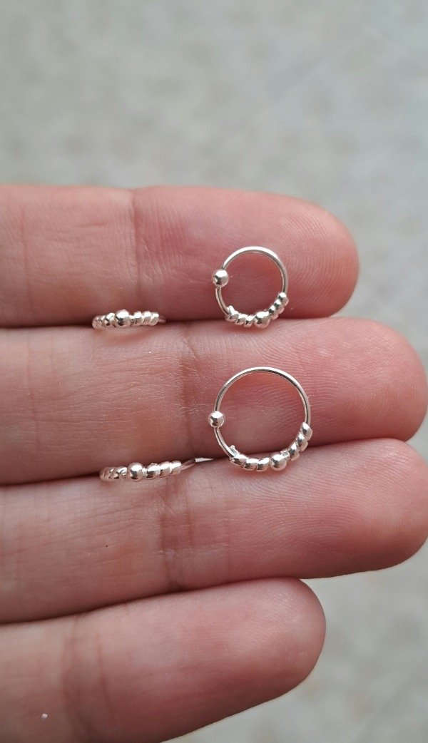 Producto - Argollita de Plata con bolita y rulos (unidad)