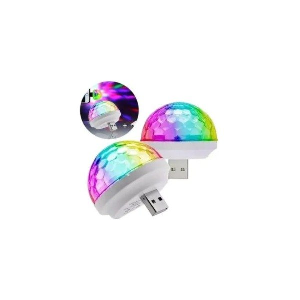 Producto - Luz Mini Media Esfera Boliche Audiorítmica Usb C