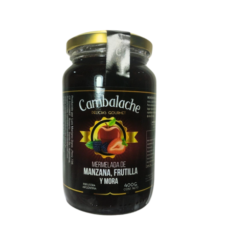 Producto - Mermelada de manzana, frutilla y mora de 400gr