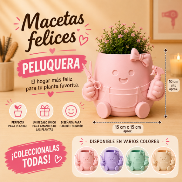 Producto - Macetas Felices 3D - Peluquera