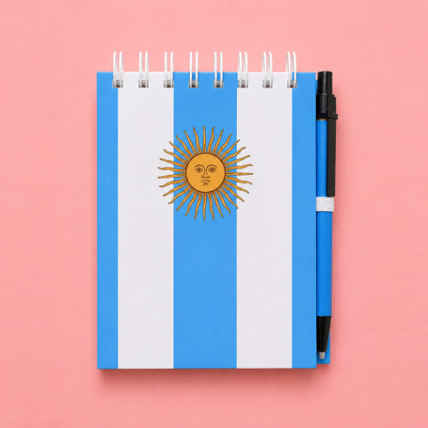 Producto - Anotador Argentina Bandera Vertical con Lapicera Ecológica