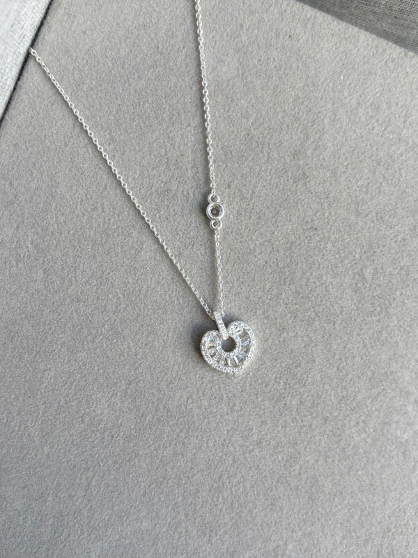 Producto - Collar Corazón con Punto de Luz Acero Blanco