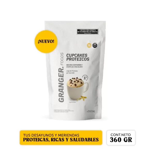 Producto - CUPCAKES PROTEICOS 360 GRS. - GRANGER - VAINILLA C/CHIPS