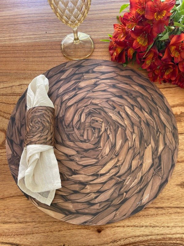 Producto - Set Platos De Sitio Papel + Porta Servilletas X 12 Unid. Descart