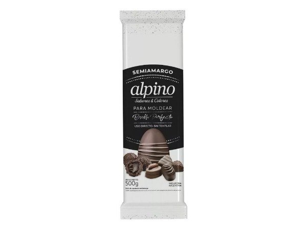 Producto - Barra de Chocolate Semiamargo para Moldear Alpino 500gr