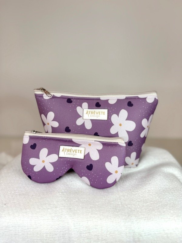 Producto - NECESER + PORTALENTES - FLOR LILA