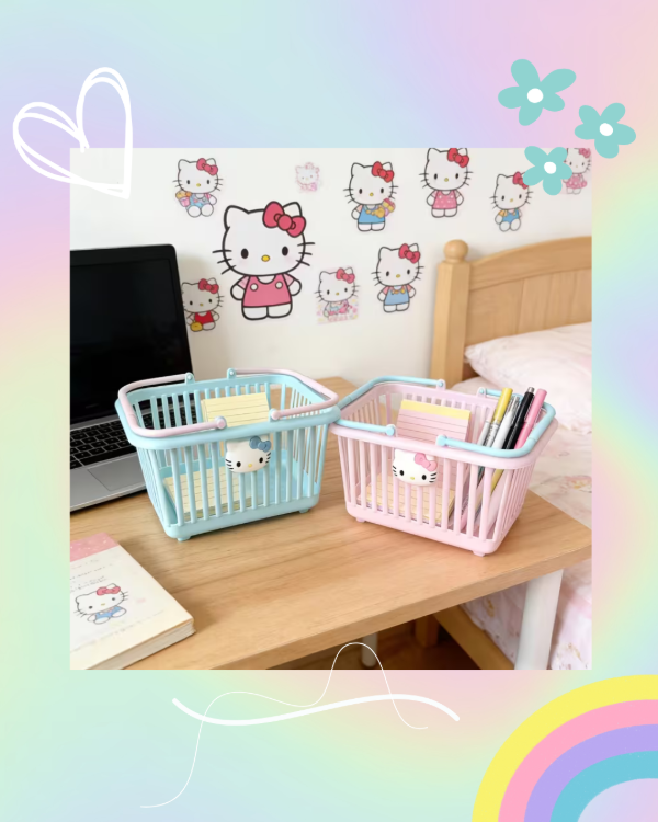 Producto - Canastita Organizadora Hello Kitty con Aplique