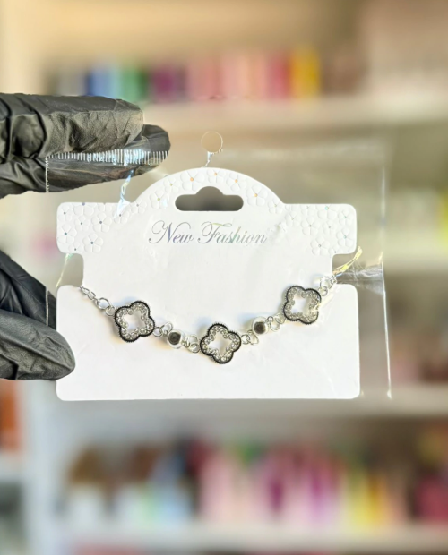 Producto - Pulsera trebol flor tipo Van Cleef plateada