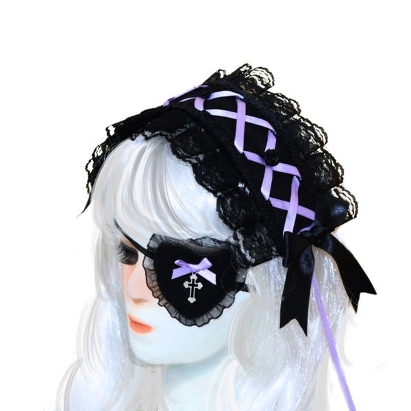 Producto - Headdress Ada (en negro y lila)