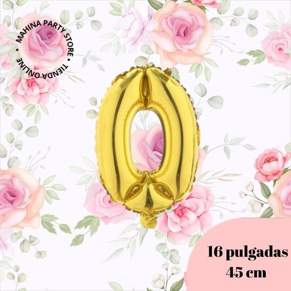 Producto - Globo número 0 dorado 16"