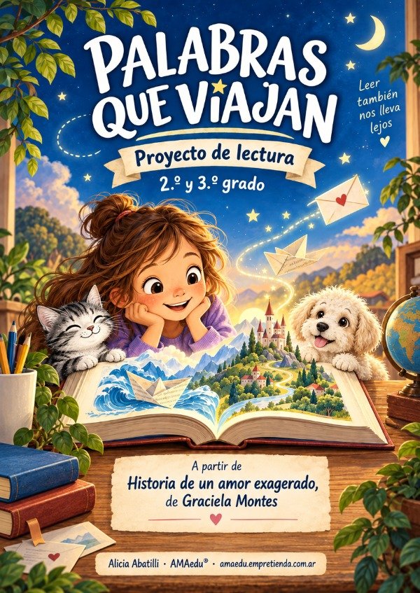 Producto - Lectura Palabras que viajan - UN AMOR EXAGERADO (2do y 3r Grado)