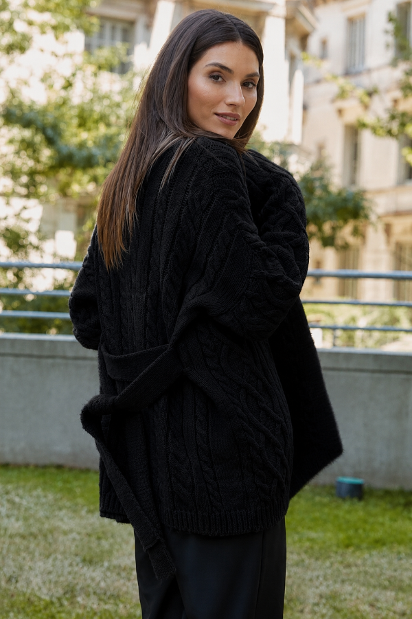 Producto - Saco trenzas Lana Amalia Negro - 1