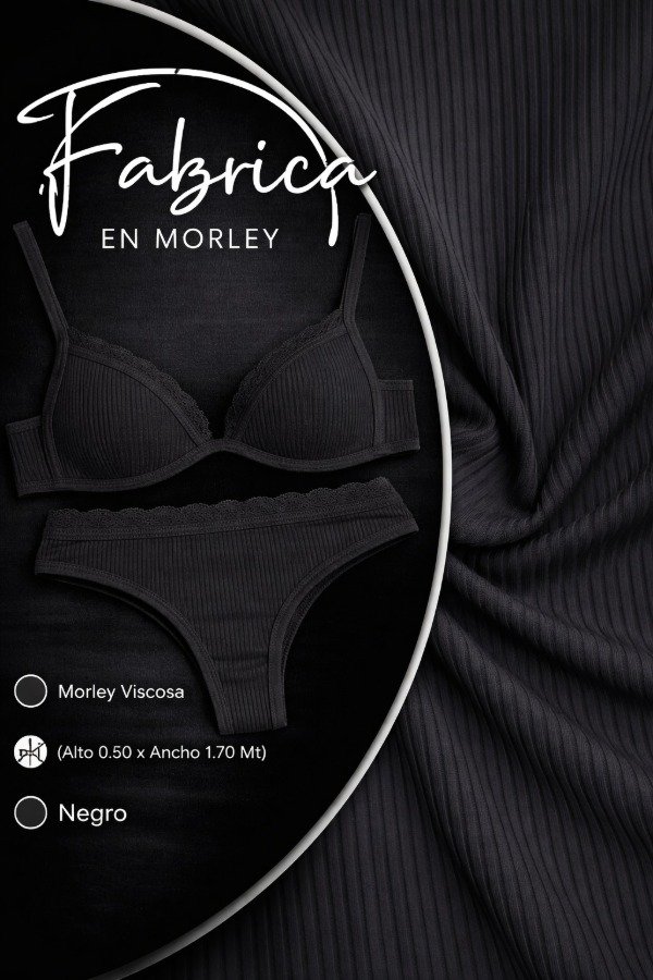 Producto - Morley Viscosa Negro. Ancho: 1.70 mt. (por 1/2 metro)
