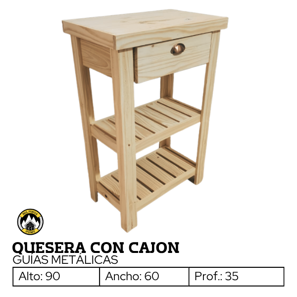 Producto - MESA QUESERA CON CAJÓN - GUÍAS METÁLICAS