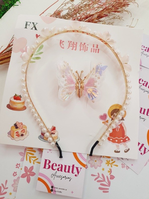 Producto - Set Vincha y hebilla Mariposa