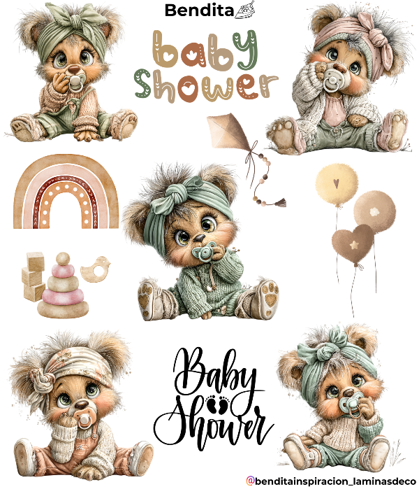 Producto - Bendita Plancha osos con chupete