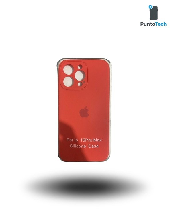 Producto - Silicon case iPhone 15 pro Max rojo carmesí