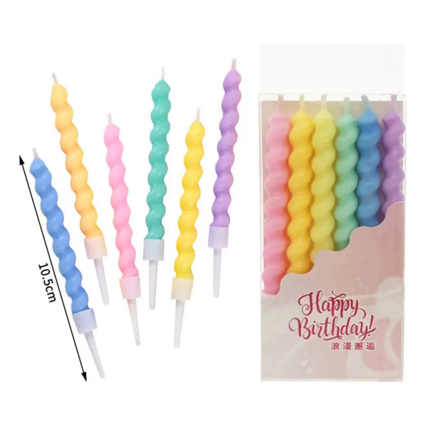 Producto - Velas torneadas pastel x6 - 2