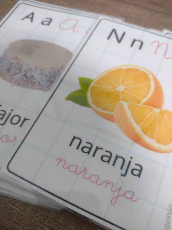 Producto - Tarjetas Abecedario letras imprenta y cursiva. Imagen real