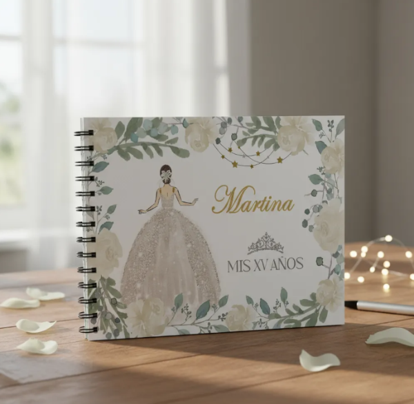 Producto - Kit Imprimible Libro De Firmas Mis 15 Años - Blanco