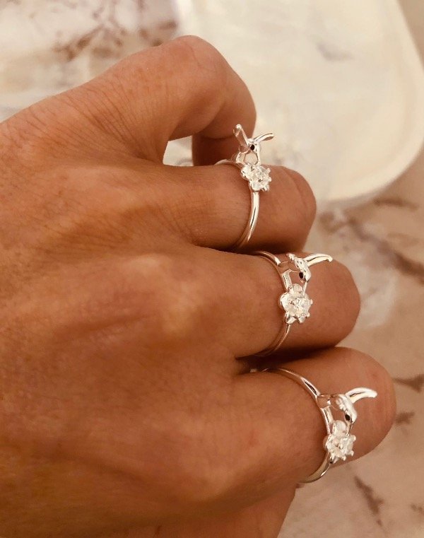 Producto - Anillo Picaflor Blanco Plata 925