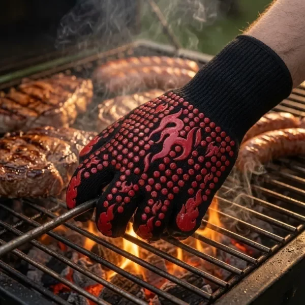 Producto - Par Guantes para Asado y Parrilla Antitérmicos Puño Largo Antideslizante - 1