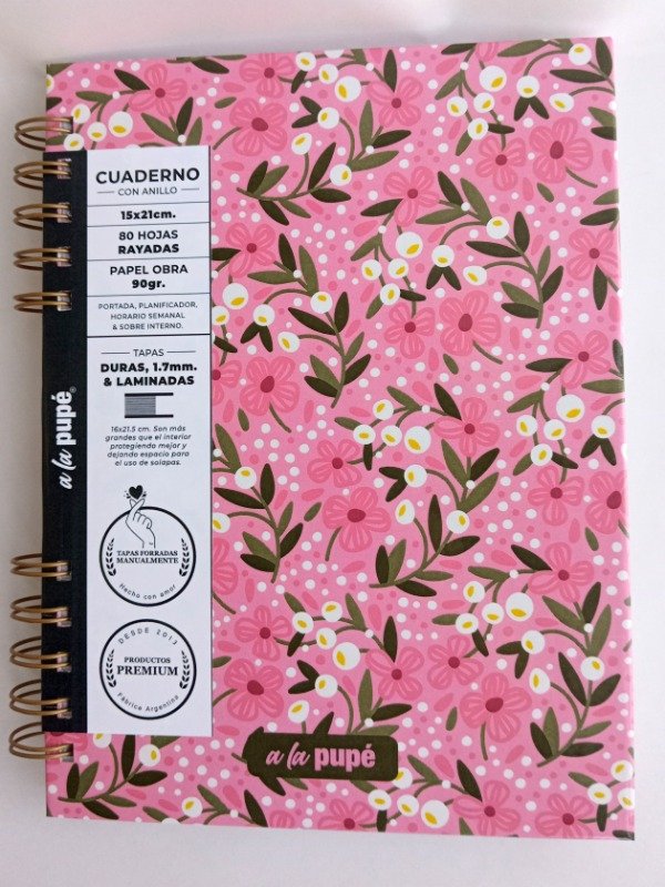 Producto - Cuaderno Tapa Dura Hojas Rayadas 15 x 21 Rosa