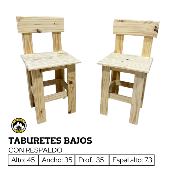 Producto - TABURETES BAJOS CON RESPALDO - 0