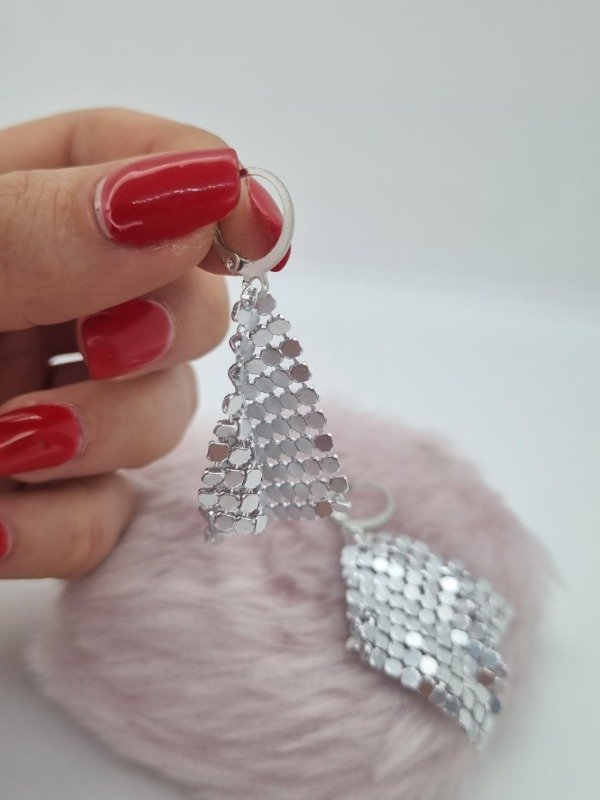 Producto - Aros argollita malla metálica rombo