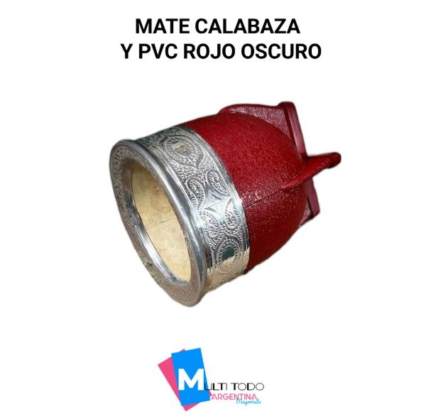Producto - MATE CALABAZA Y PVC ROJO OSCURO