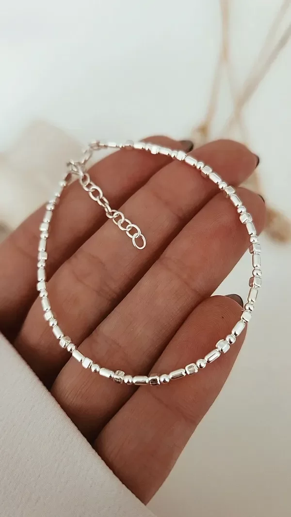 Producto - Pulsera dije canut y cubitos mini liso P925