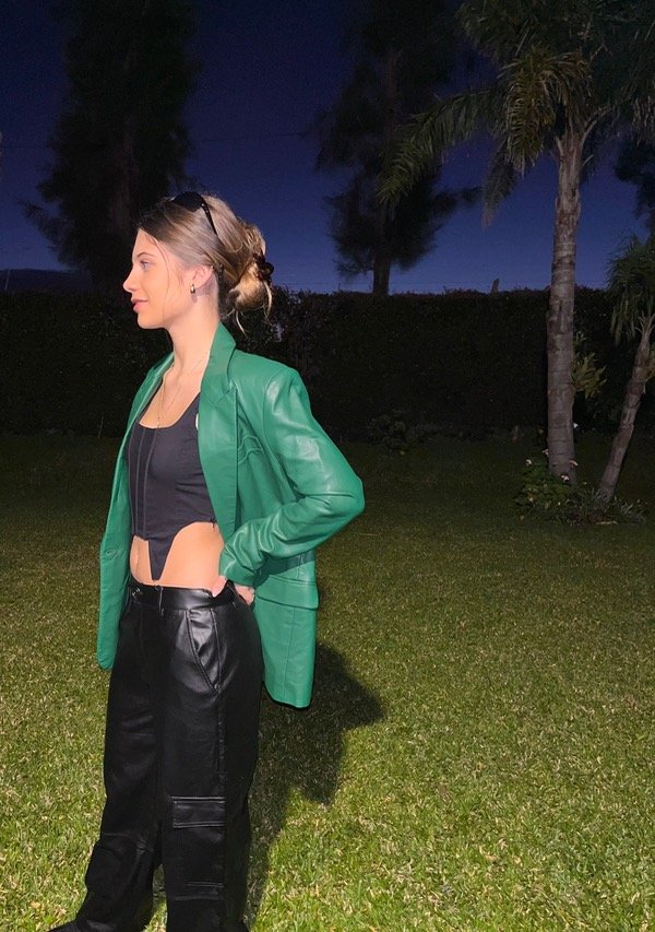 Producto - Blazer Efecto Piel Stradivarius Talle S
