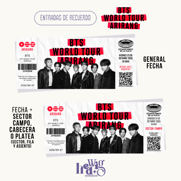 Producto - Entradas de recuerdo 14x6 - BTS Arirang World Tour