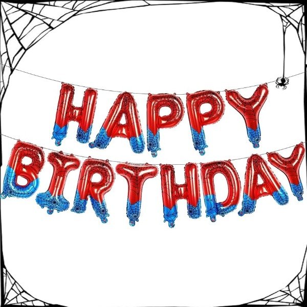 Producto - GLOBO FRASE 16" HAPPY BIRTHDAY SPIDERMAN x1