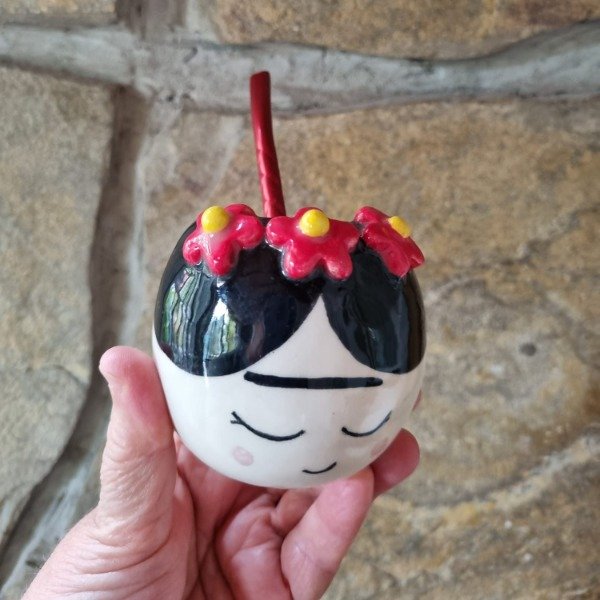 Producto - Mate Frida Flores rojas