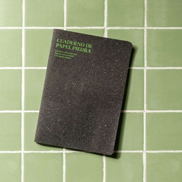 Producto - Cuaderno cosido Papel Piedra Verde