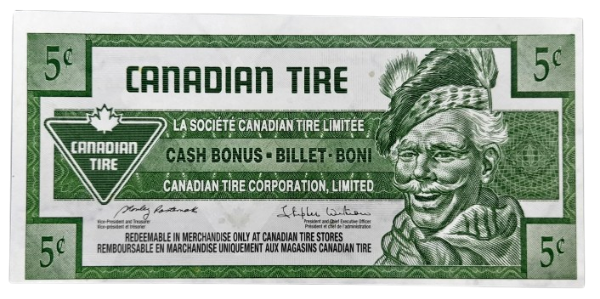 Producto - Canadian Tired 5 Cents (2012) (billete tipo vale) C#S13b-B12 VF+