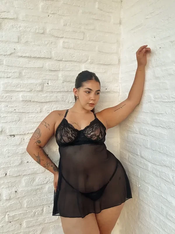 Producto - BABY DOLL C/ARCO NEGRO + LESS