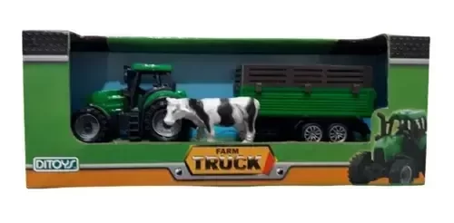 Producto - Ditoys Tractor Con Acolpado + Animal De Plastico Largo 18 Cm