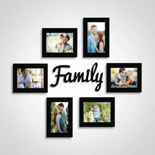 Producto - 6 Portaretratos Frase Family Fibrofacil Calado - 90x85 - 2