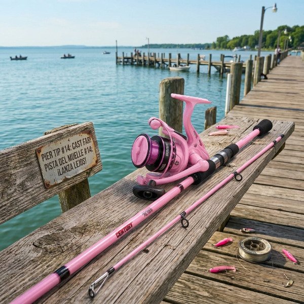 Producto - Combo Caña Century Rose 1.74m 2T y Reel 3000 Carrete Aluminio 3BB Freno 8Kg - 10