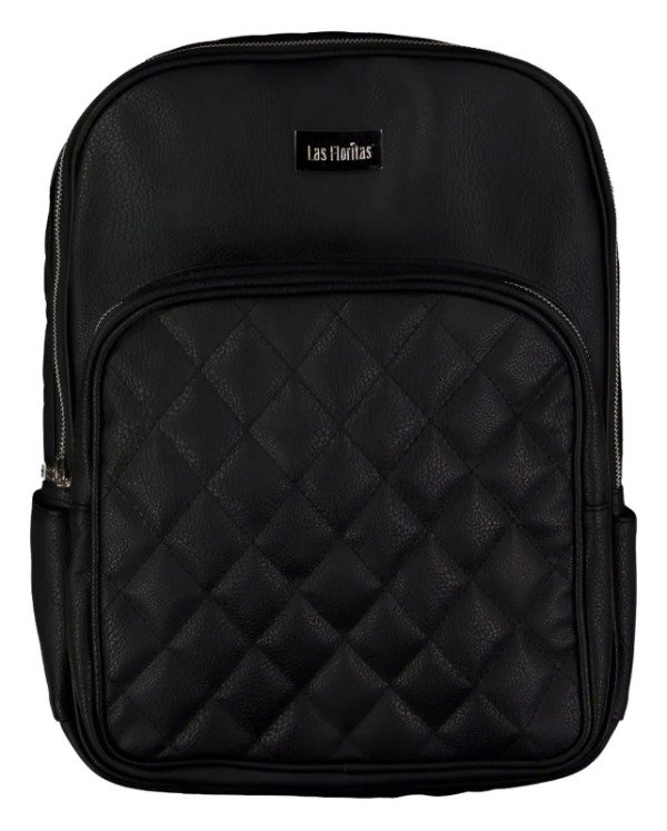 Producto - Mochila Renata Negra Tramada Las Floritas Color Negro