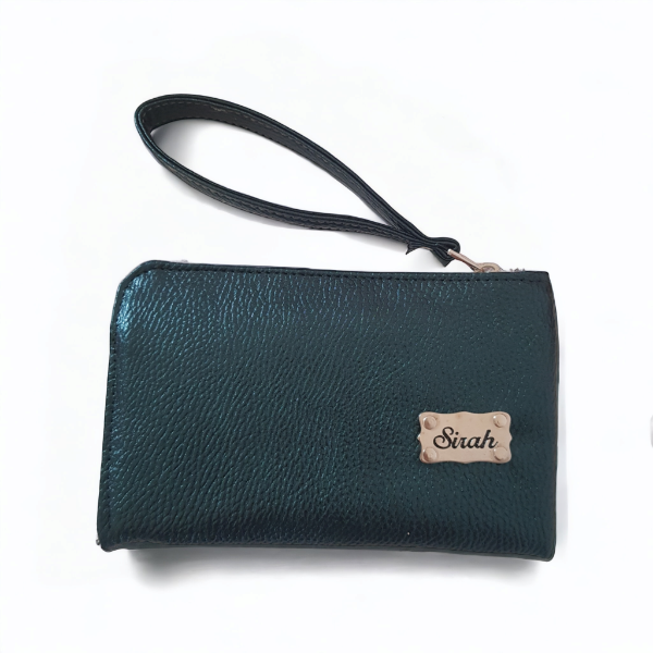 Producto - Billetera Lirio verde metalizada