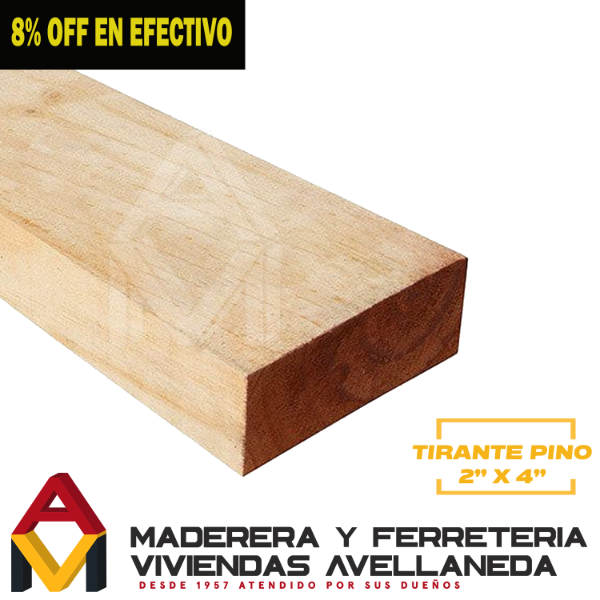 Producto - Tirante pino 2" x 4"