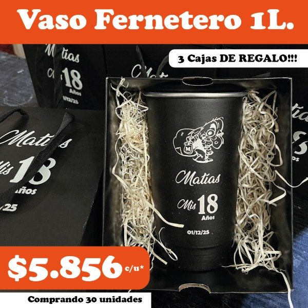 Producto - 30 Vasos Ferneteros + 3 Cajas grabadas de REGALO!!!