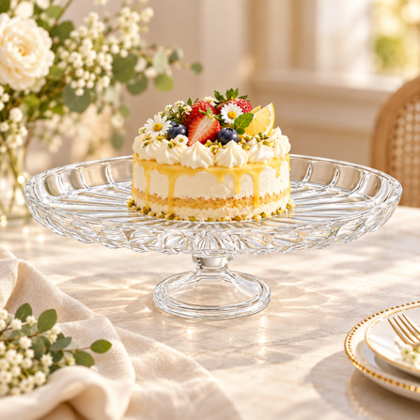 Producto - BANDEJA DE VIDRIO OVALADA POSA TORTA DULCES FRUTAS 32CM X 10CM - 2