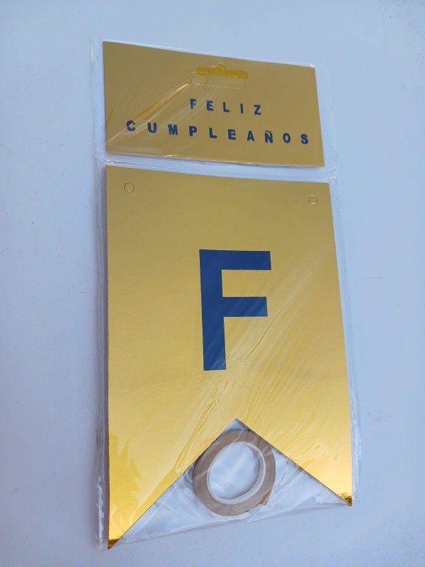 Producto - Banderín Espejado "FC" Dorado