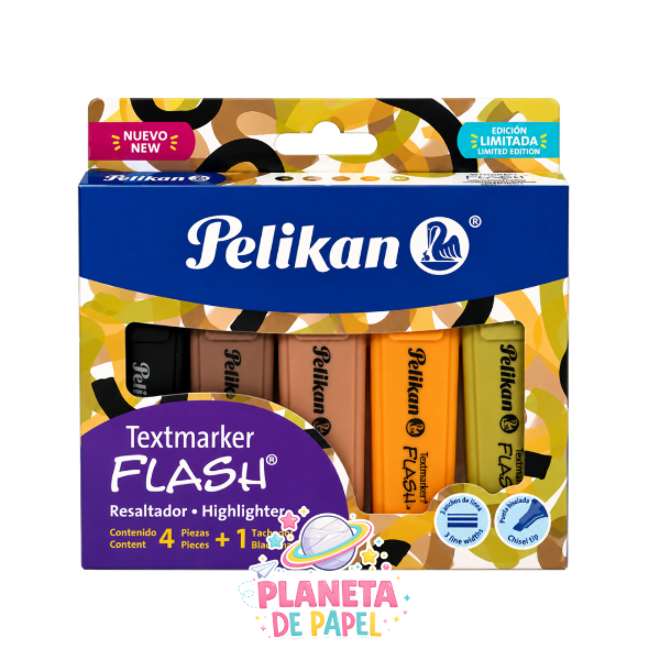 Producto - RESALTADOR PELIKAN FLASH PASTEL x4u. Surtido