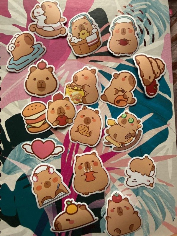 Producto - 18 stickers de capibara