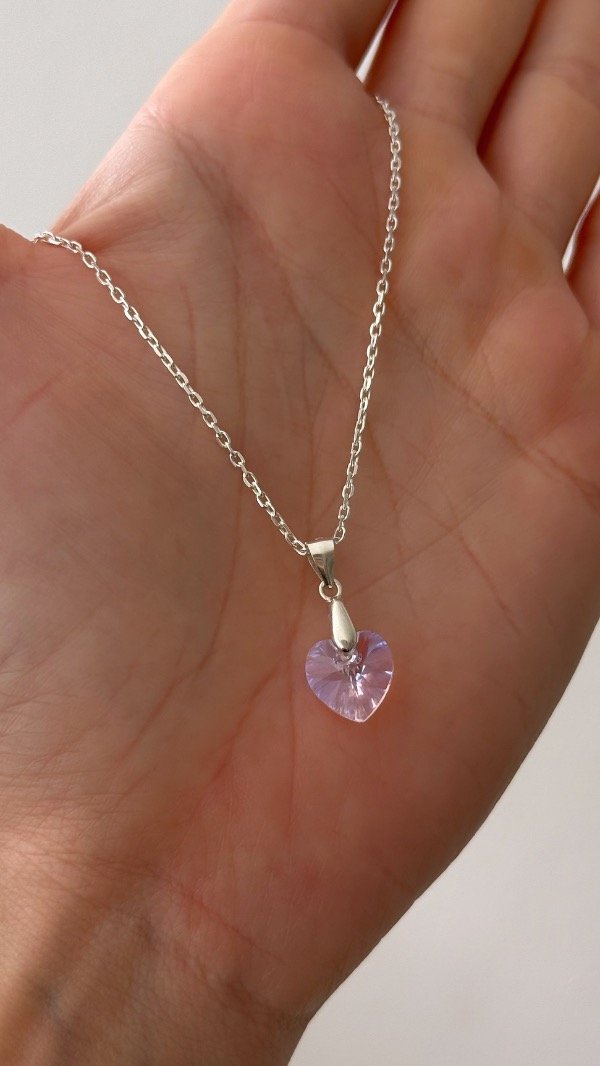 Producto - Conjunto 50cm dije corazon sw rosa P925
